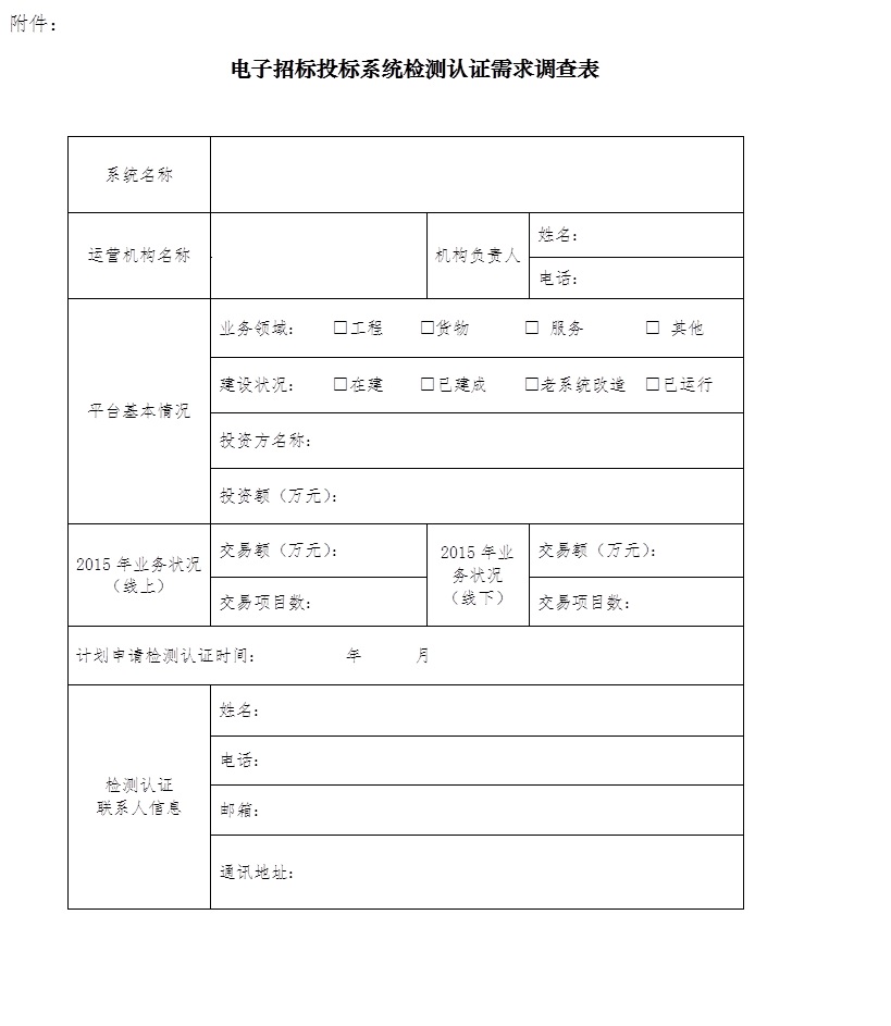 中招協開展電子招標投標系統(tǒng)檢測認證需求調研